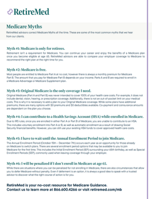 RetireMed | Medicare Myths