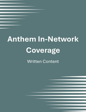 Anthem In-Network Coverage