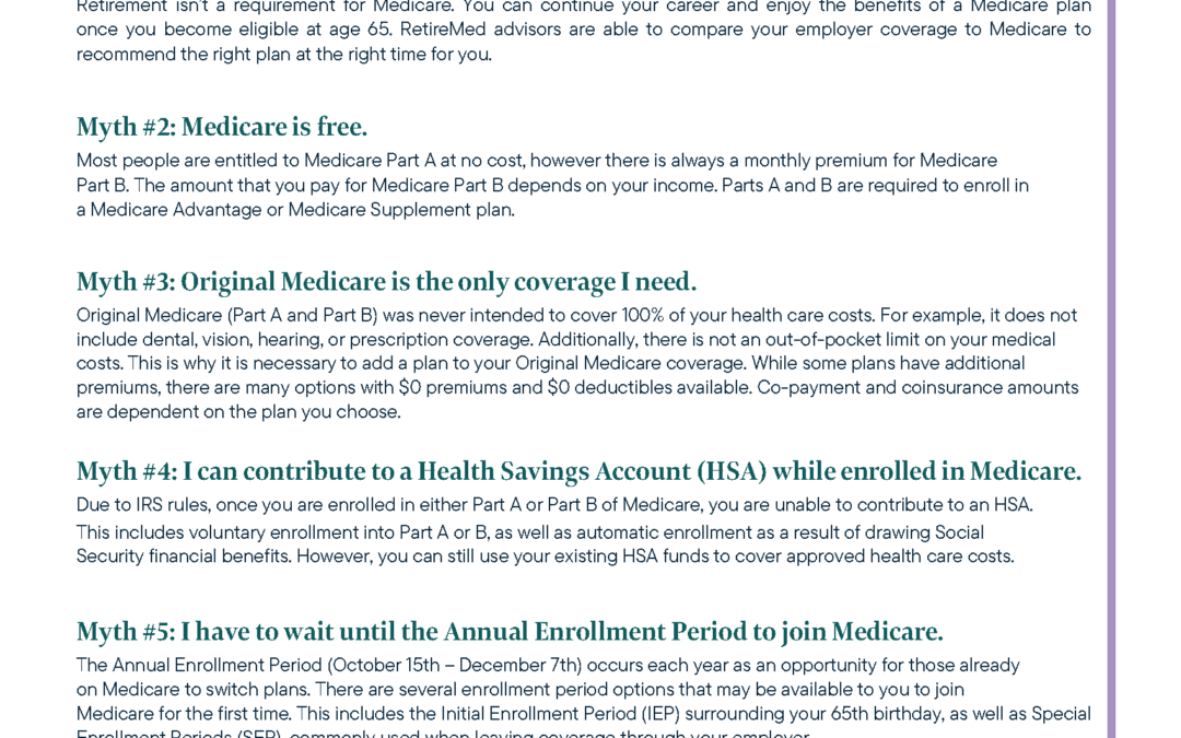 RetireMed | Medicare Myths